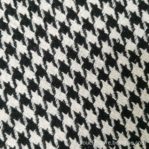 Woolen Boucle fashion houndstooth design fabrics